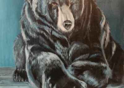 Ours noir - Acrylique sur toile - Acrylique sur toile 89x116cm