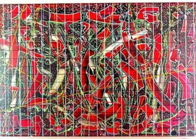 Borderlines 120 x 80 cm / Technique mixte sur toile. Prix : 2200 euros .