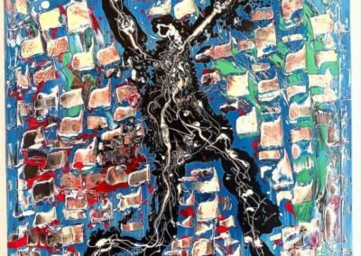 "Ombre-squelette criant victoire" 120 x 80 cm / Technique mixte sur toile. Prix : 2200 euros .