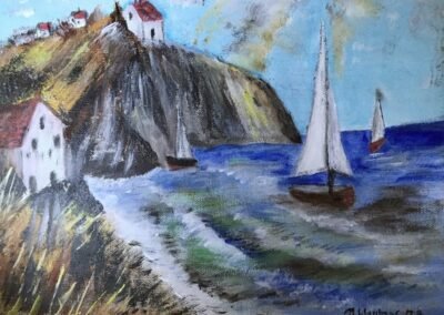 Paysage marin (acrylique) 35x27 cm
