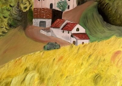 Paysage de campagne (huile) 50x70 cm