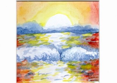 « Entre-deux » - Aquarelle et crayons sur papier Arche – 20x20cm (avec cadre)