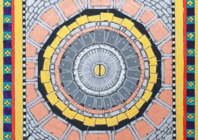 LHCb - 2025, acrilico su tela, 100x100 cm.