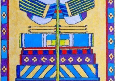 Metaenluminure - 2025, acrilico su tela, 90x60cm.