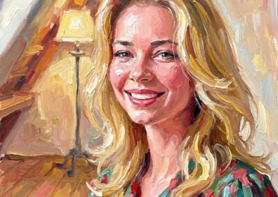 «Portrait de Natascha (Natoschka) dans le grenier à Jochestrasse». Peinture à l’huile sur toile de lin, format 50x50cm. Tableau vendu.