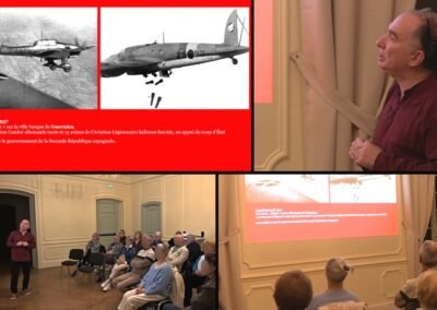 The conference began with a reminder of what Guernica was: the massacre of a population during an air raid.