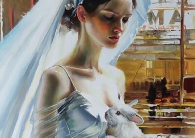 « Stay with me for a while » : oil on canvas, 80x50 cm, Euro 1200