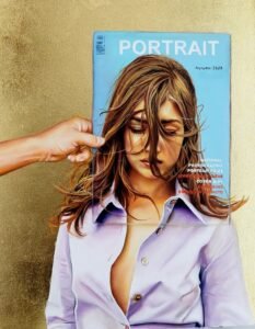 « Picture me pretty »: oil on canvas with gold leaf, cm 50x40, Euro 950