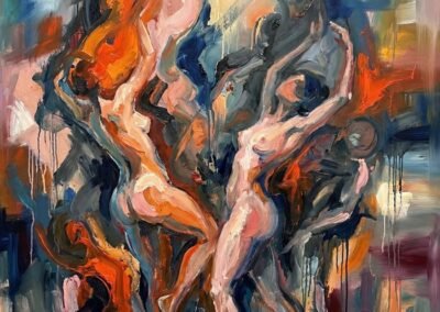 Artiste peintre à la gestuelle habitée, Anja Dallenbach explore les frontières mouvantes entre l’abstraction lyrique et une figuration instinctive.