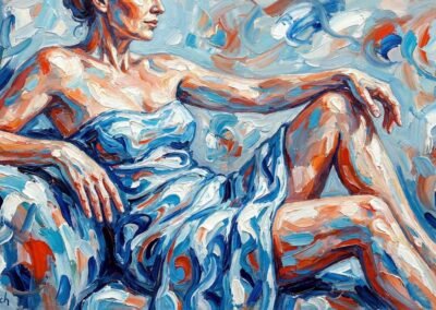 In diesem Werk erkundet Anja Dallenbach die Figürlichkeit mit Hilfe einer Freundin, die nicht erkennbar sein wollte.