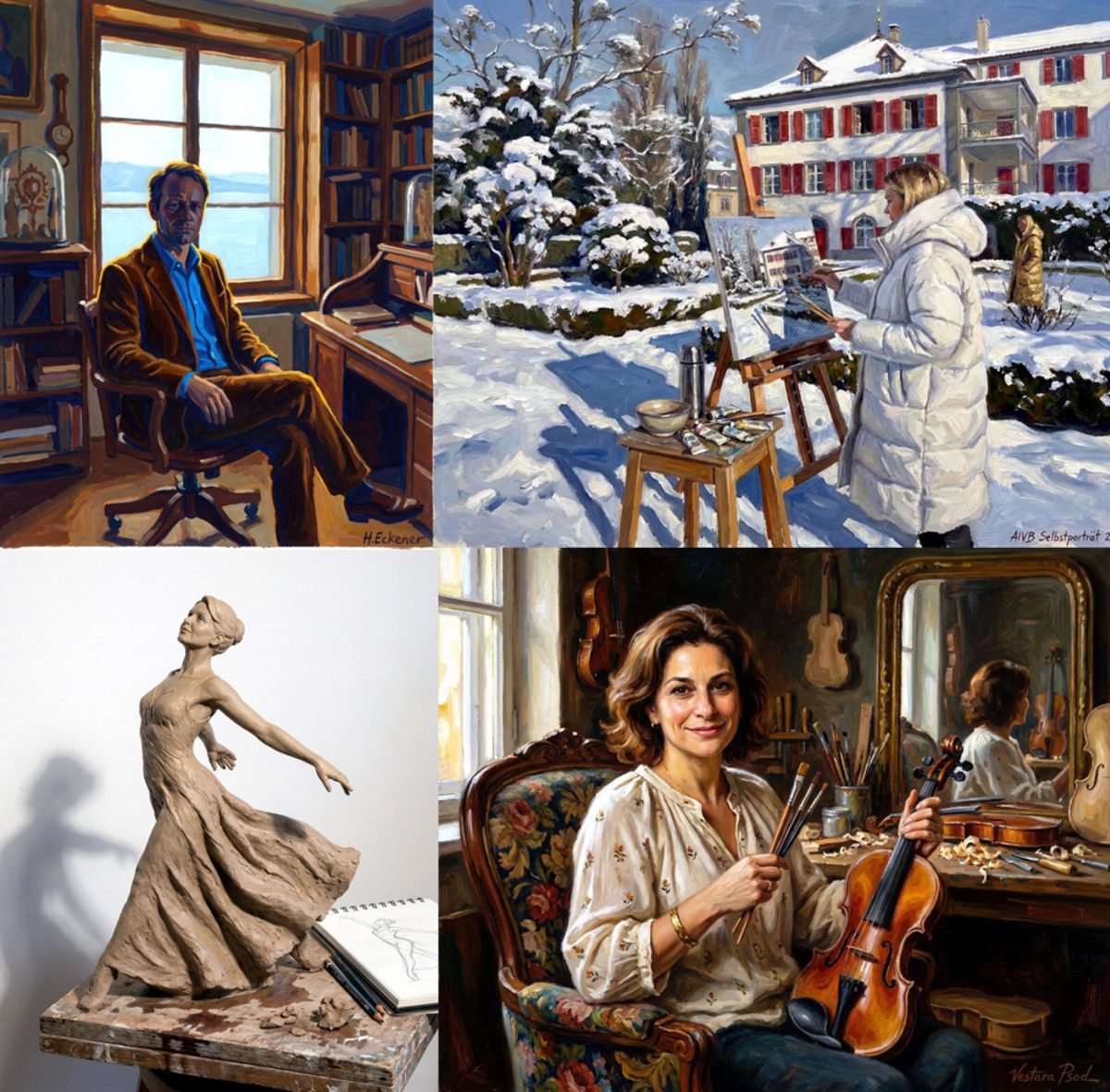 Image de présentation de l'exposition sur l'autoportrait, galerie d'art Koronin. 