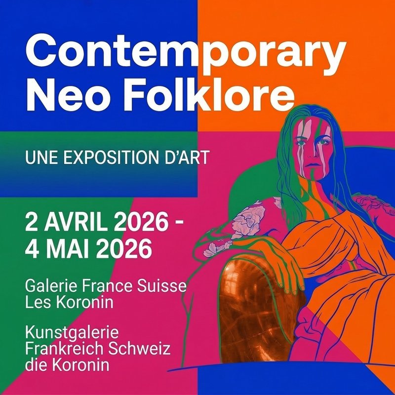 Exposition sur le Néo Folklorisme contemporain par la galerie d'art en ligne Les Koronin. Création Team Suisse, Natascha Vallélian.