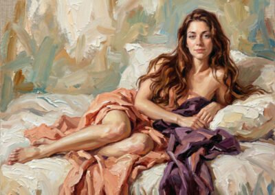 Un nu féminin dans le style néo folklorisme par l'artiste suissesse Valaine de Ranson.
