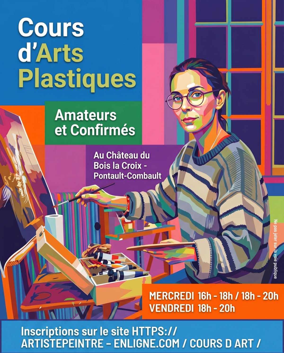 Affiche pour le cours d'arts plastiques à pontault-combault