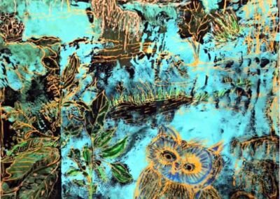 Mischtechnik Der Märchenerzähler par l’artiste Gisela Kentmann