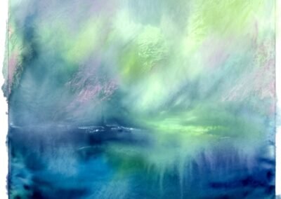 Aquarelle et pastel sur papier Rideau des eaux en Charente de l'artiste E Popeia Galerie d'art en ligne Koronin
