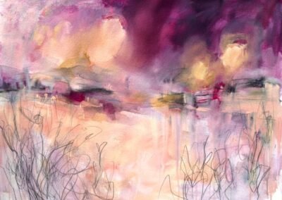 Peinture technique mixte Sur la campagne de l'artiste E Popeia Galerie d'art en ligne Koronin
