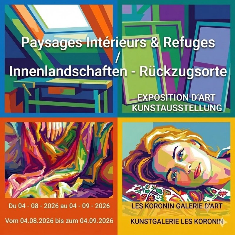exposition-aout-paysages-interieurs-et-refuges Image de présentation de l’exposition d’été « Paysages Intérieurs & Refuges » pour la galerie d’art Les Koronin.